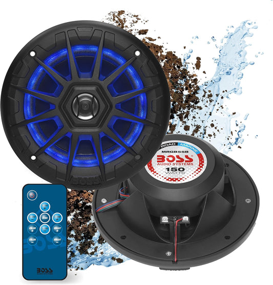 BOSS MRGB55B Marine Speakers - Weatherproof & Colorful!