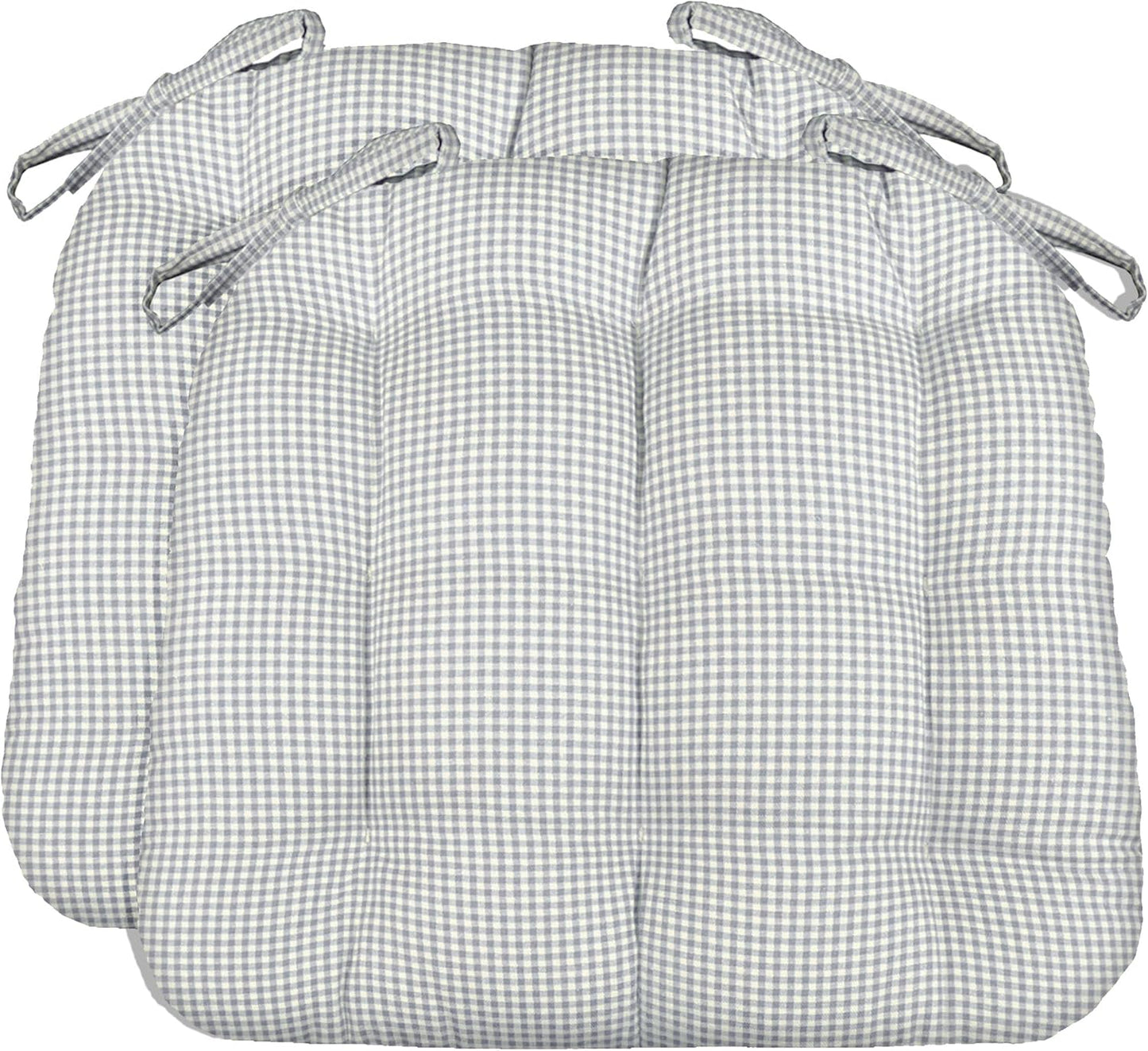 Barnett Home Decor Dining Chair Cushions in Madrid Grey Gingham
