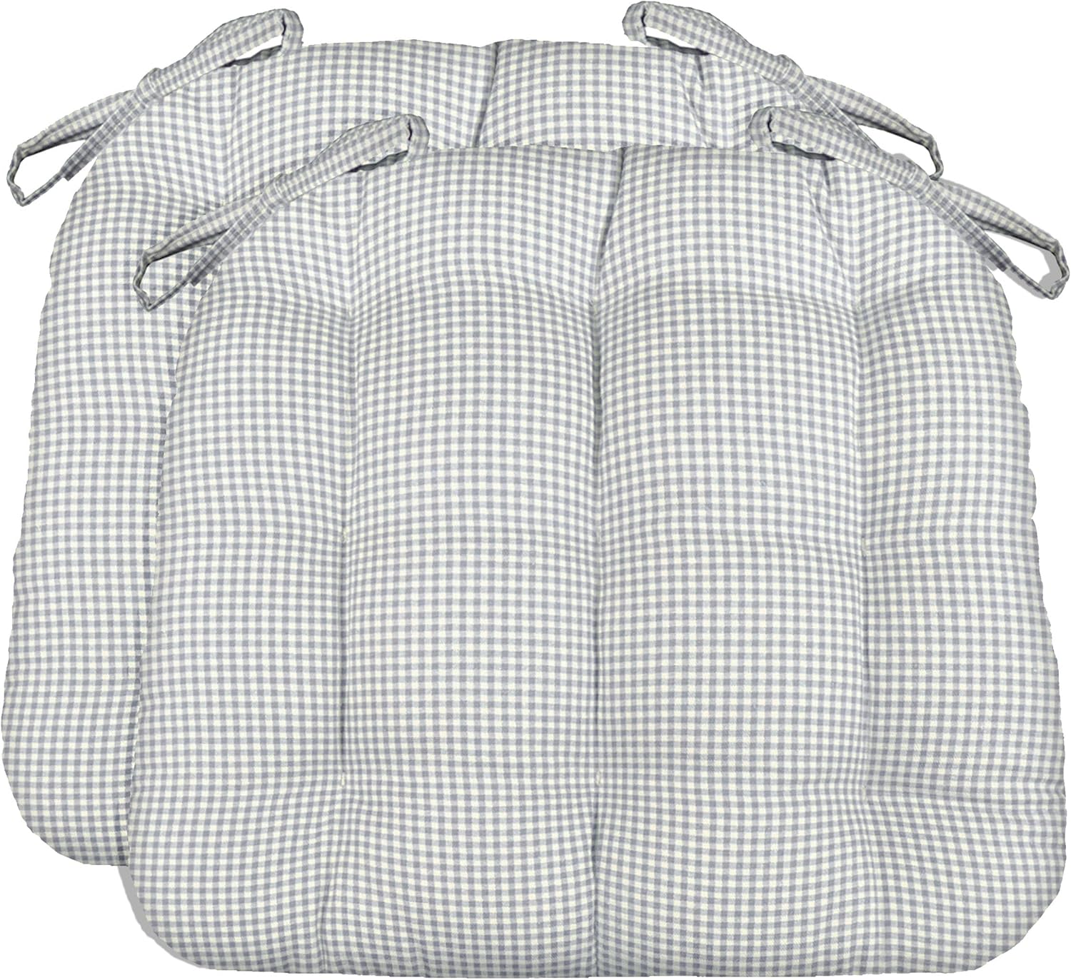 Barnett Home Decor Dining Chair Cushions in Madrid Grey Gingham