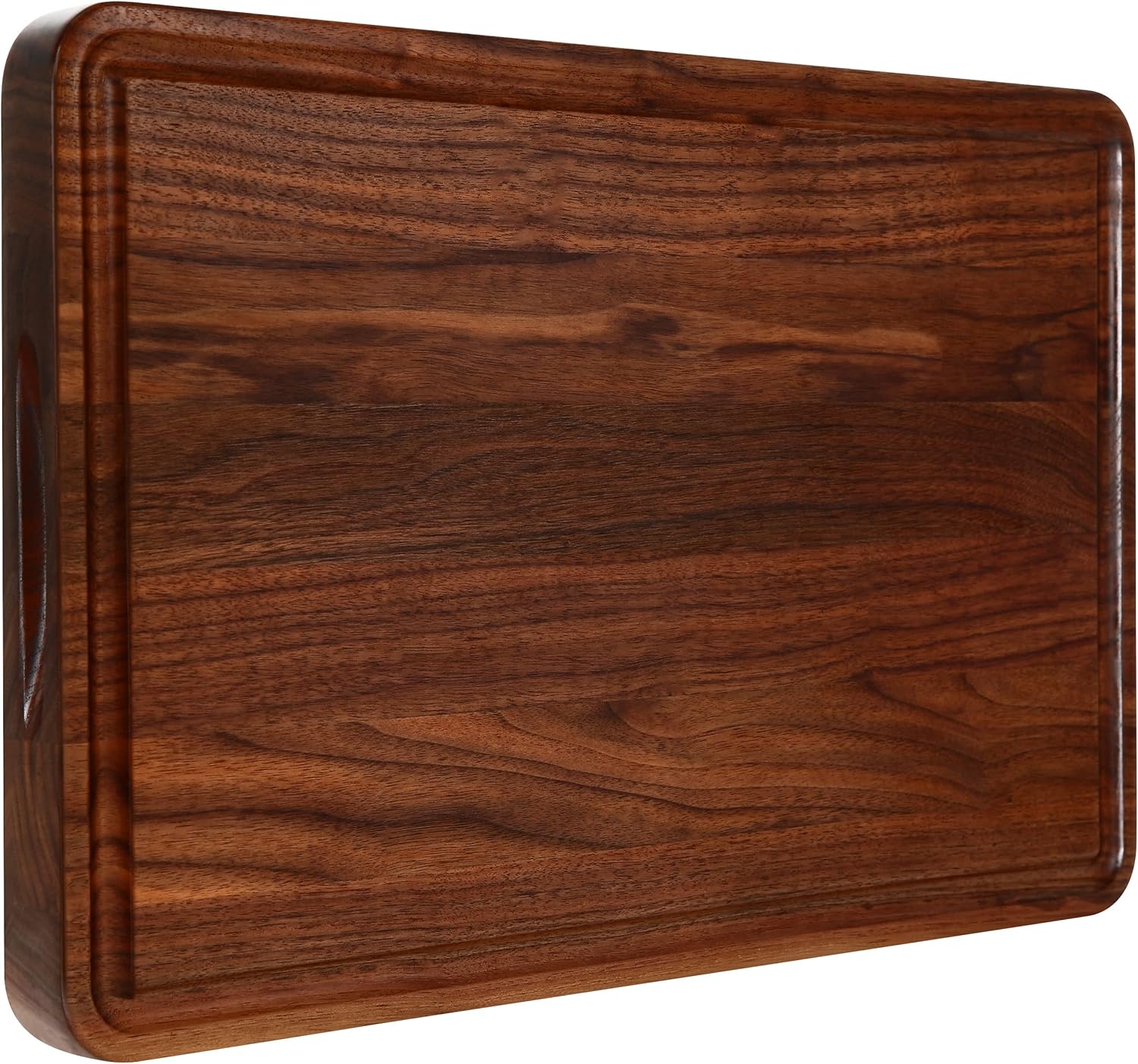 Walnut Wood Cutting Board with Juice Groove and Handles