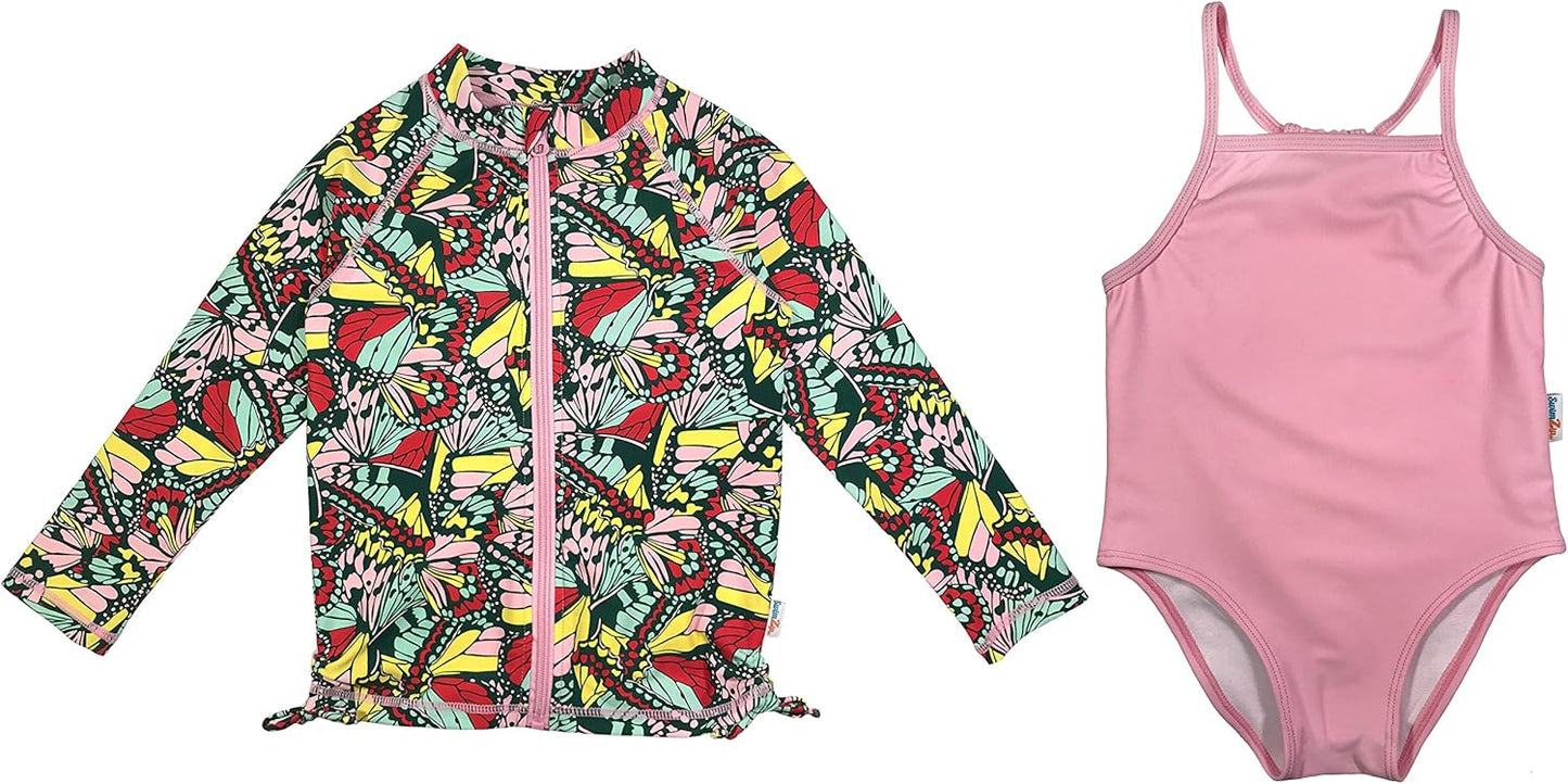 SwimZip Girls' Long Sleeve Rash Guard & 1-Piece Swimsuit Review