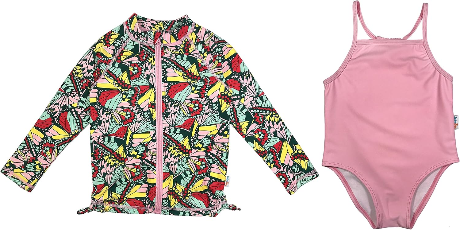 SwimZip Girls' Long Sleeve Rash Guard & 1-Piece Swimsuit Review