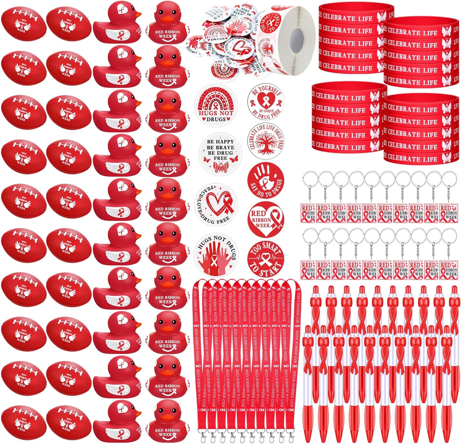 1140 Pcs Red Ribbon Week Items for Awareness and Advocacy