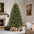 Pre-Lit Hinged Christmas Tree 7.5ft - Full Spruce with Remote