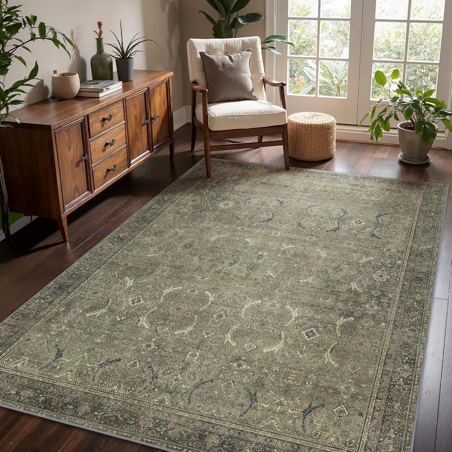 9x12 Area Rug Machine Washable Boho Rug for Living Room