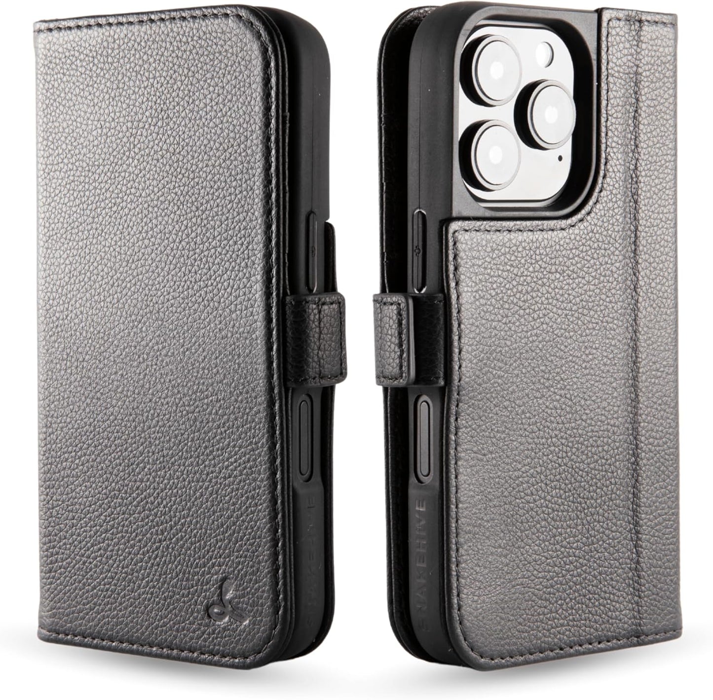 Snakehive Leather Wallet Case for iPhone 16 Pro Max - Dappled Black