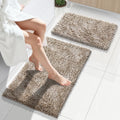 Bathroom Rug Set 2 Piece Camel - Luxury Shaggy Non Slip Bath Mats