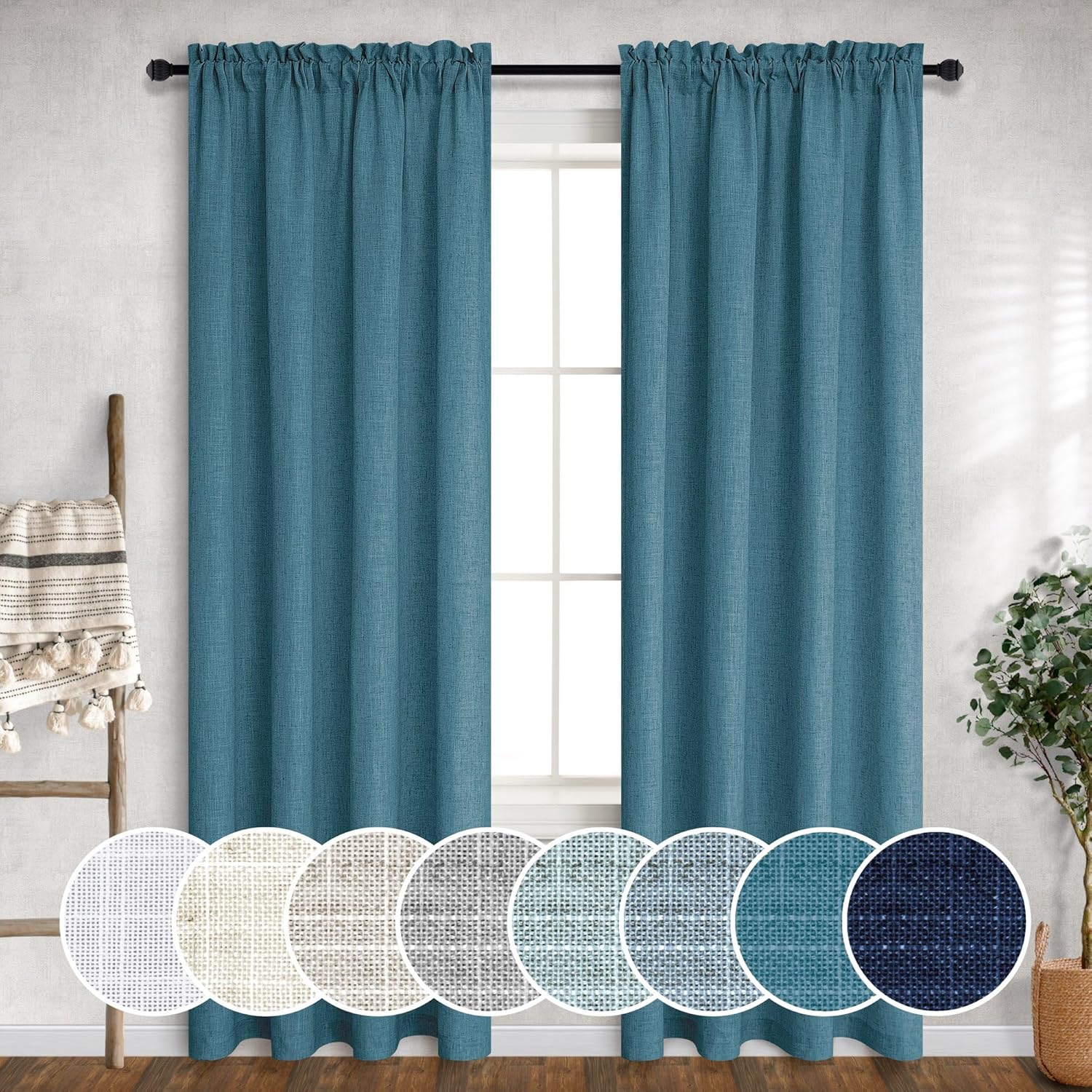 Teal Sheer Curtains 96 Inches Long for Living Room and More