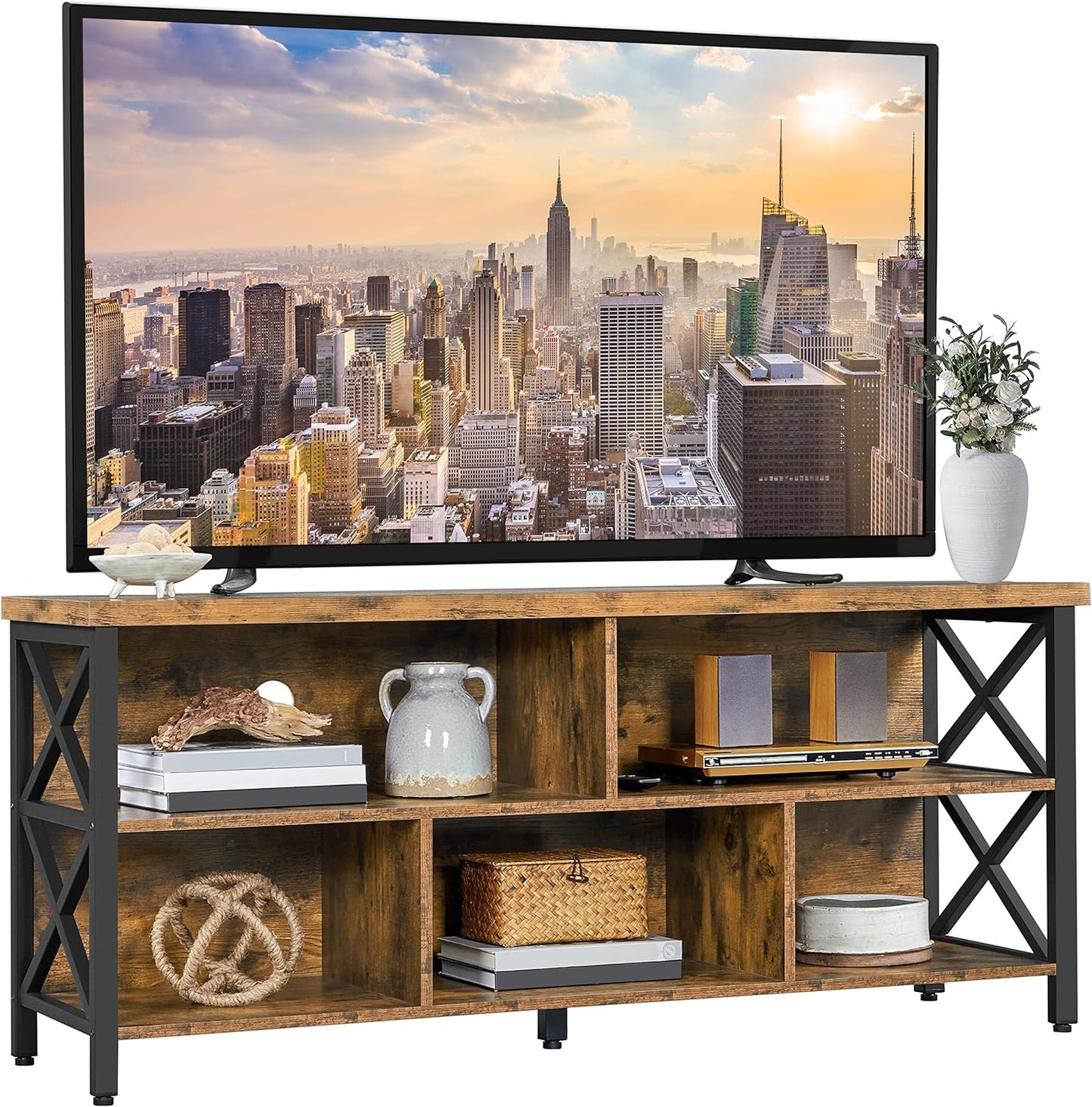 Industrial Rustic TV Stand for 65 Inch TV by Yaheetech