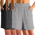 Huukeay Women's 8in Bermuda Shorts High Waist 3-Pack - Comfortable Fit
