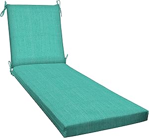 Honeycomb Outdoor Textured Solid Surf Aqua Chaise Lounge Cushion
