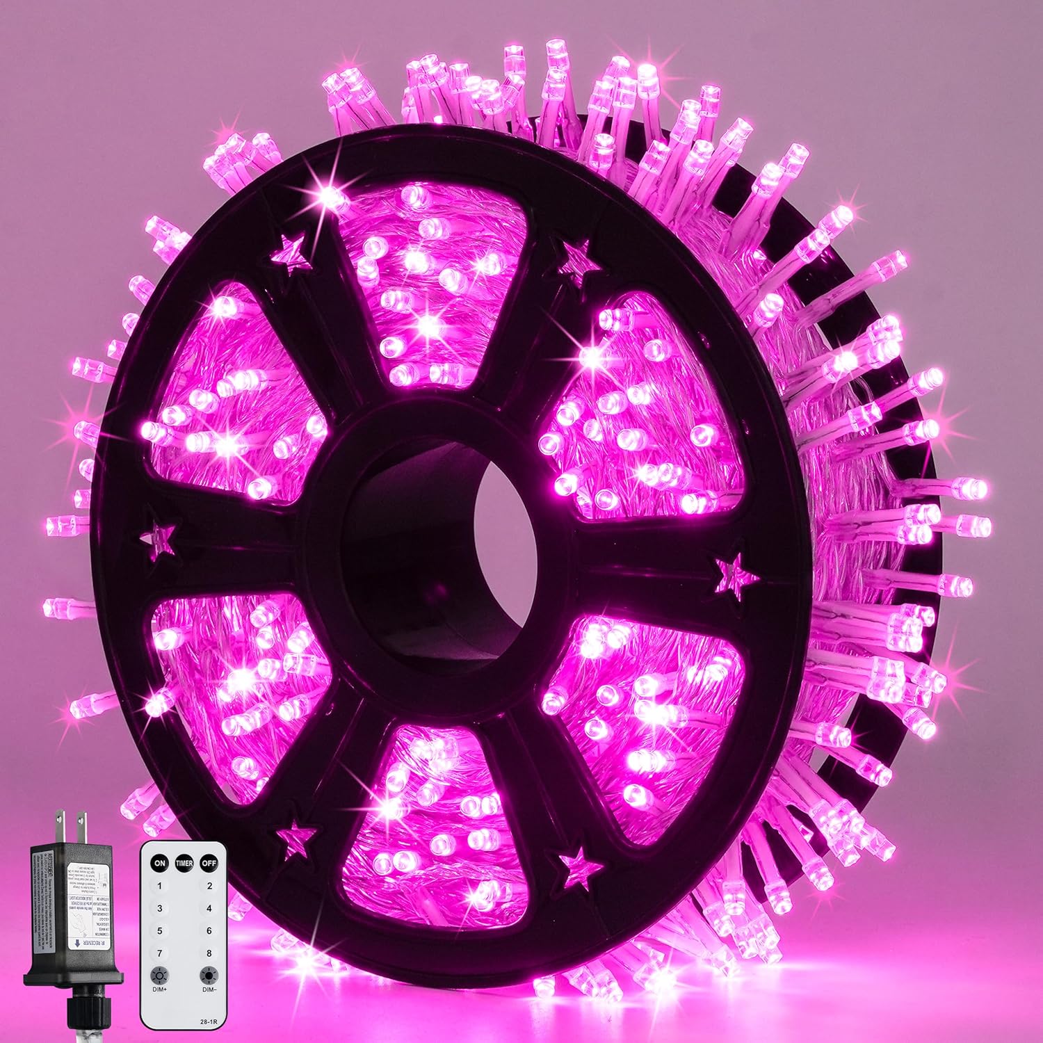 JMEXSUSS 600 LED Pink Christmas Lights for Festive Decor
