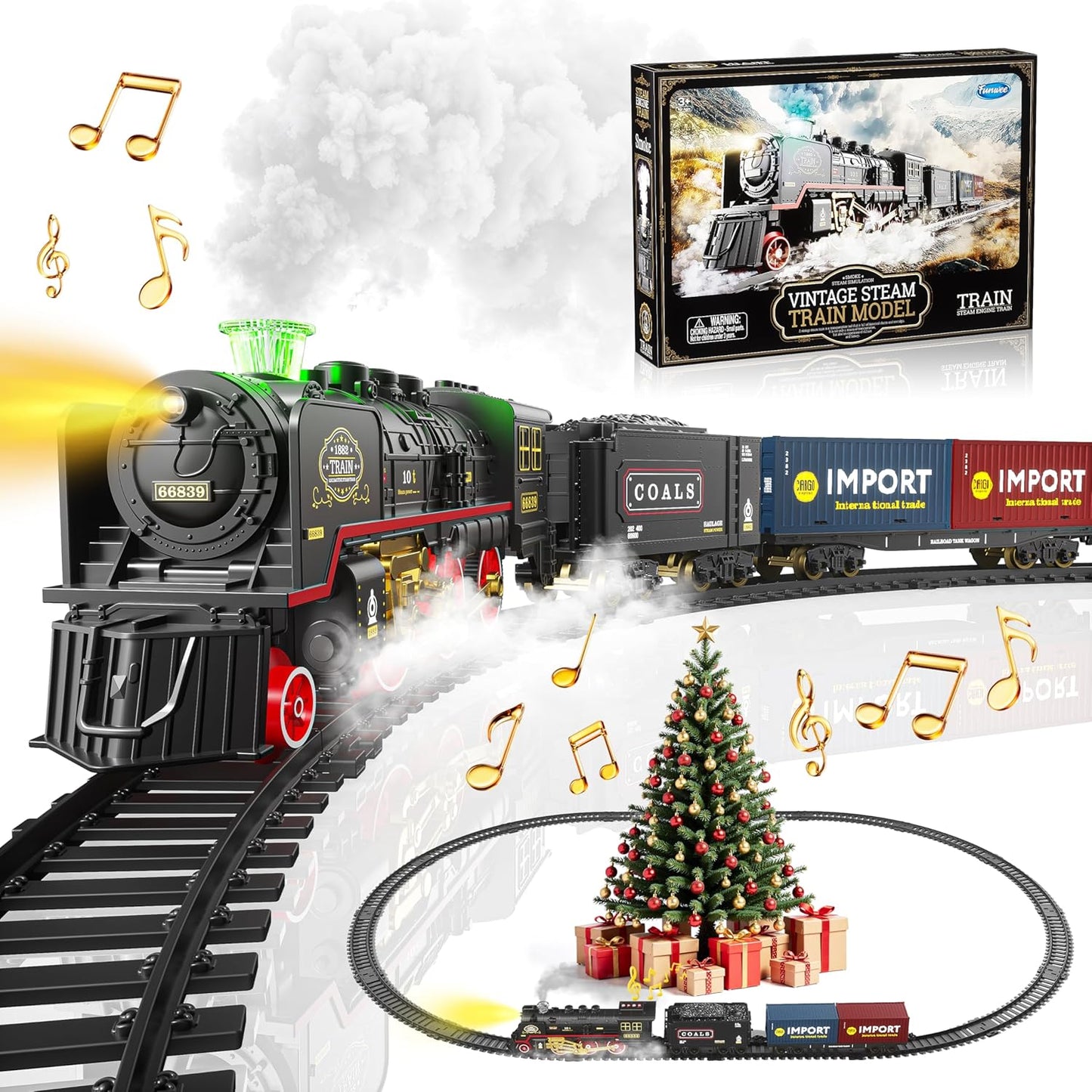 Electric Train Set for Christmas Tree with Lights and Sounds