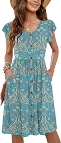 Women Summer Sleeveless Midi Dress - Soft Polyester Stretch Fit