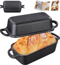 Cast Iron Bread Loaf Pan with Lid 9x5 in - Versatile 2-in-1 Bakeware