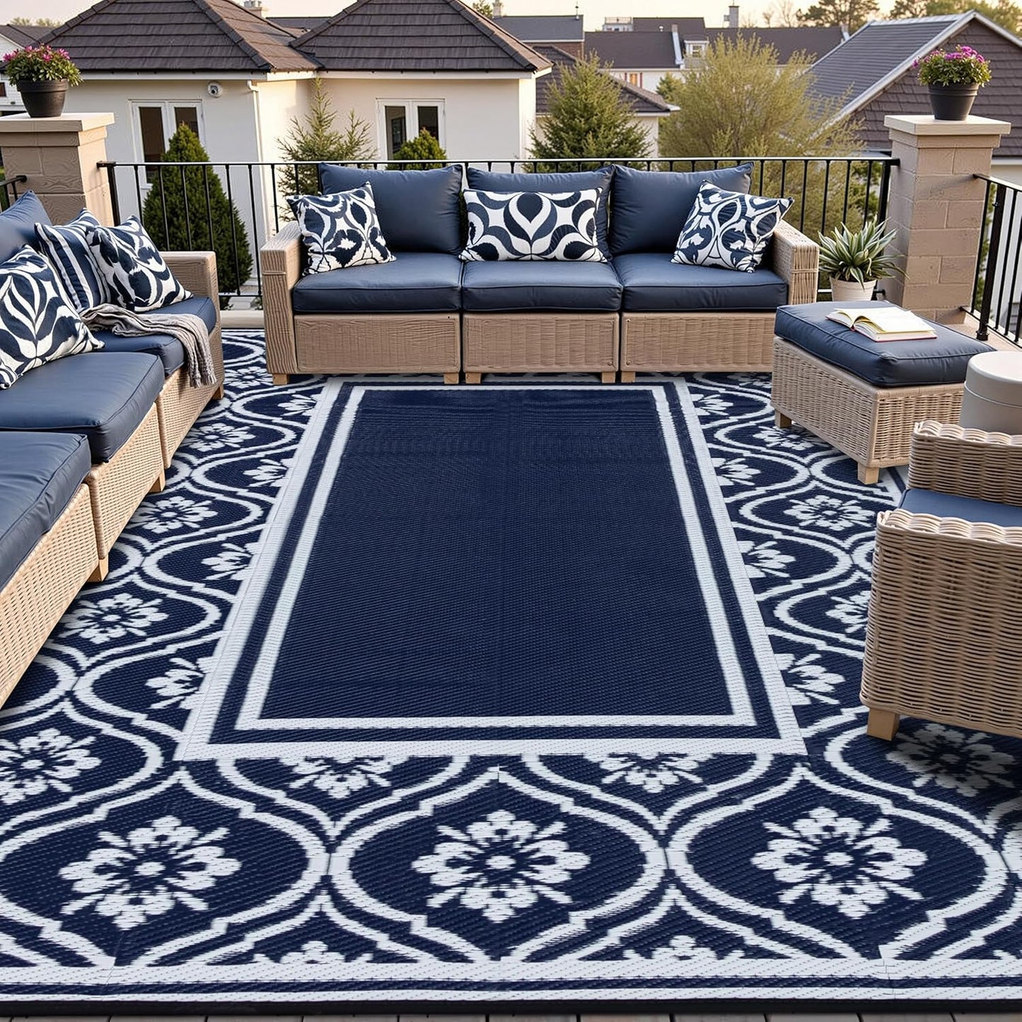 RV Outdoor Rug Waterproof Mat for Camping and Beach Use