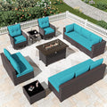 Kurapika 13 Pieces Patio Furniture Set with 43in Propane Fire Pit