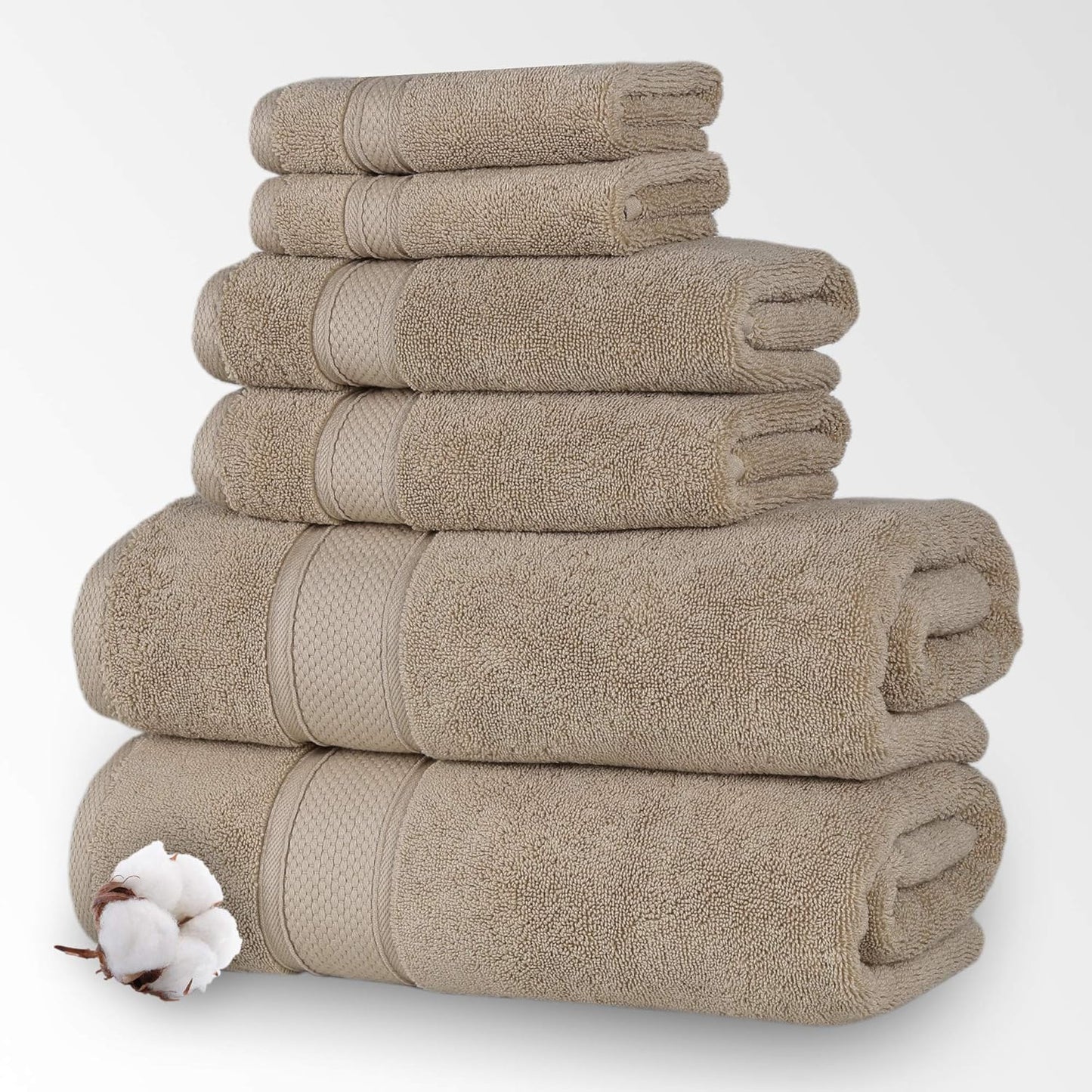 NOVA Luxury Linen Hotel Quality Turkish Towel Set - 6 Pcs