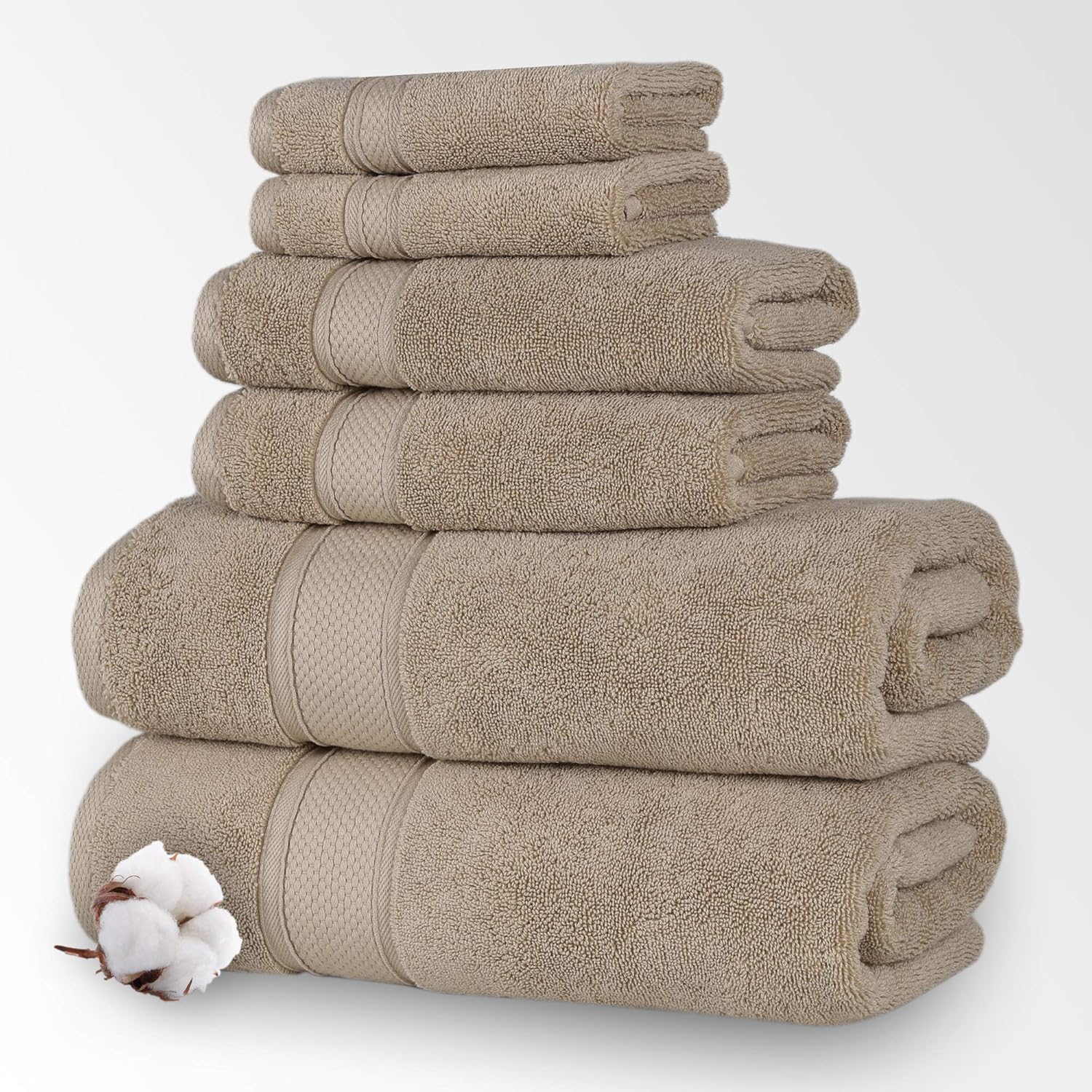 NOVA Luxury Linen Hotel Quality Turkish Towel Set - 6 Pcs