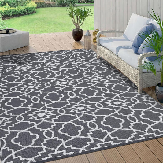 Garvee Waterproof Outdoor Rug 8x10 for Camping & Picnics