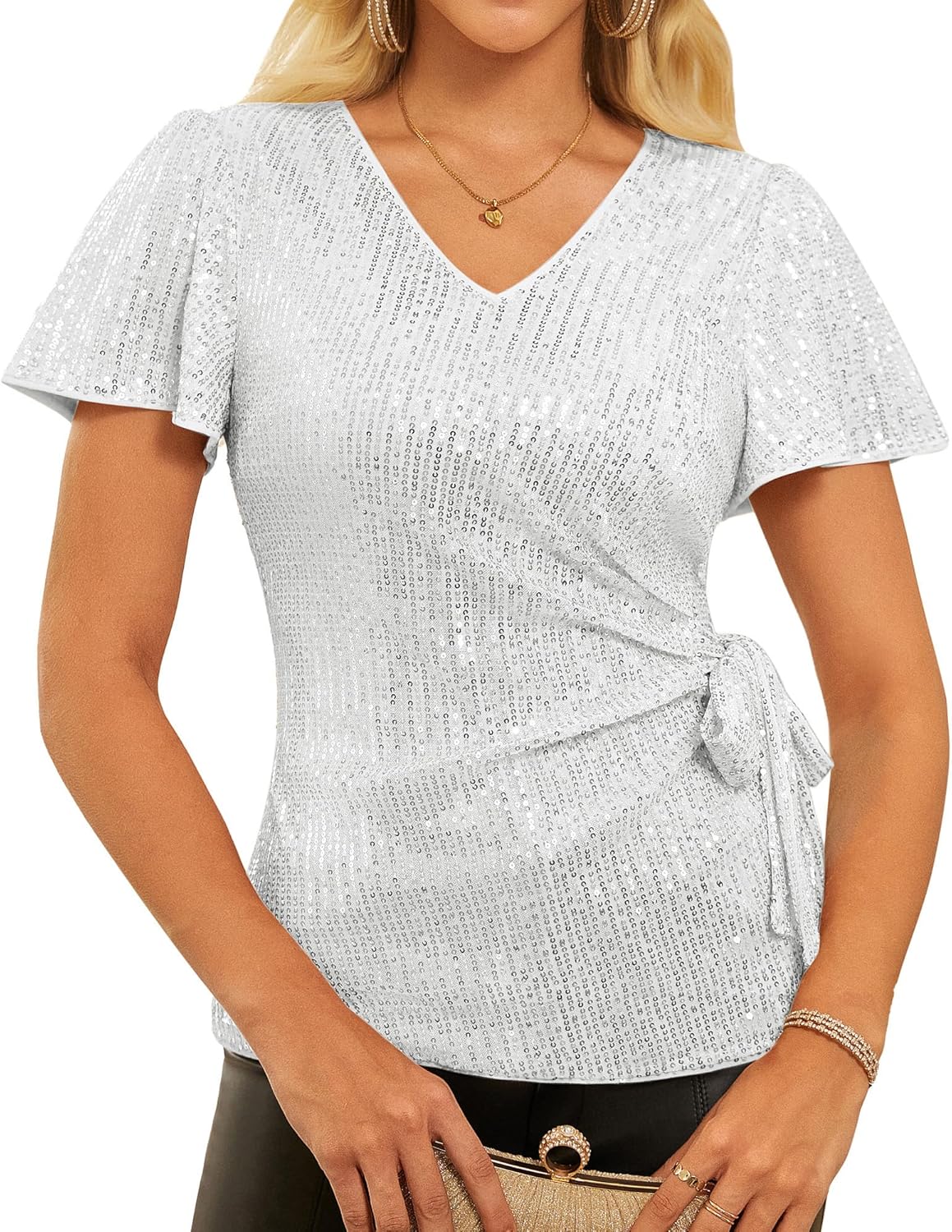 GRACE KARIN Womens Sequin Tops for Sparkly Party Outfits