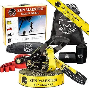 Slackline Kit 65ft Complete with Tree Protectors & Carry Bag