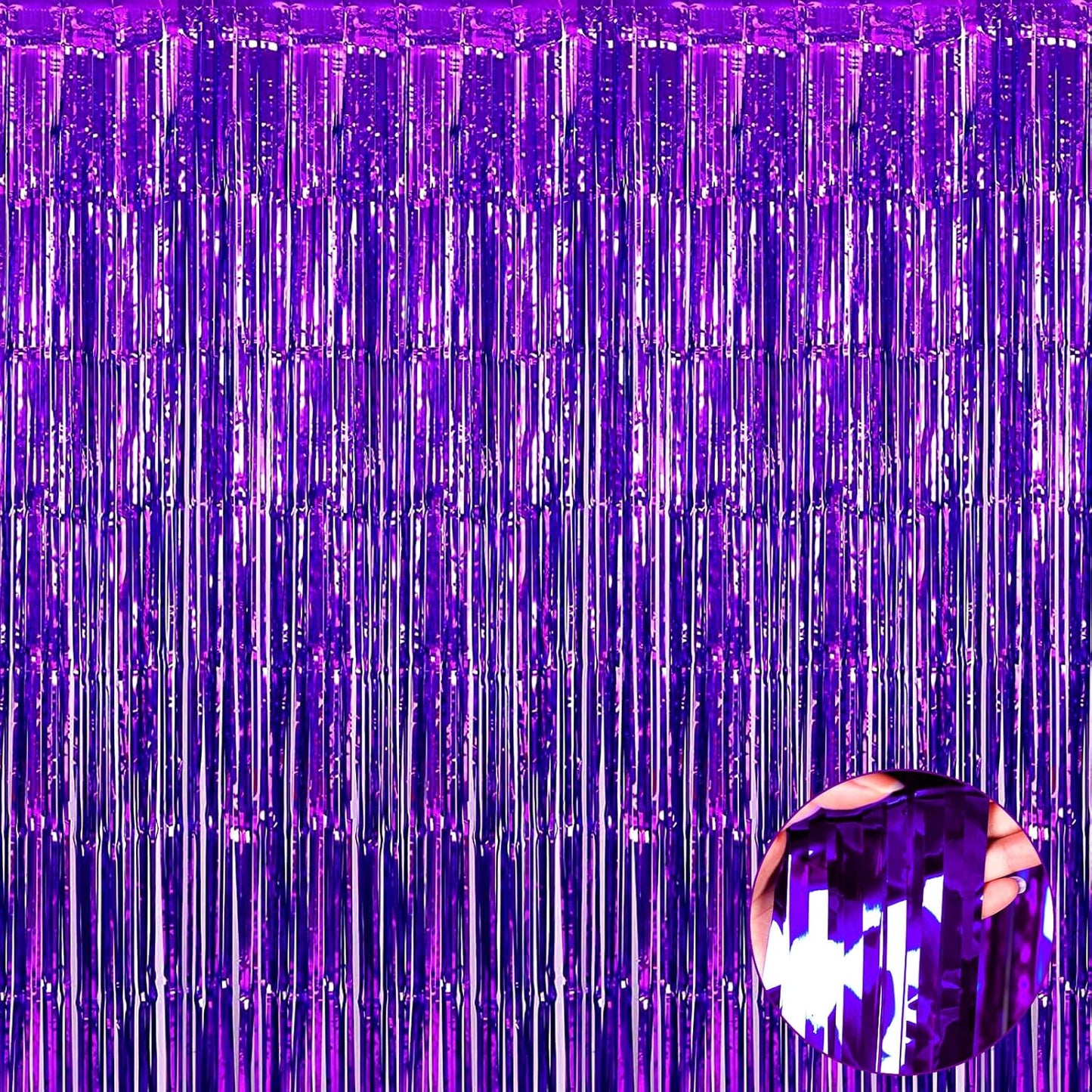 4 Pack Purple Foil Fringe Curtains - Halloween Party Essential!