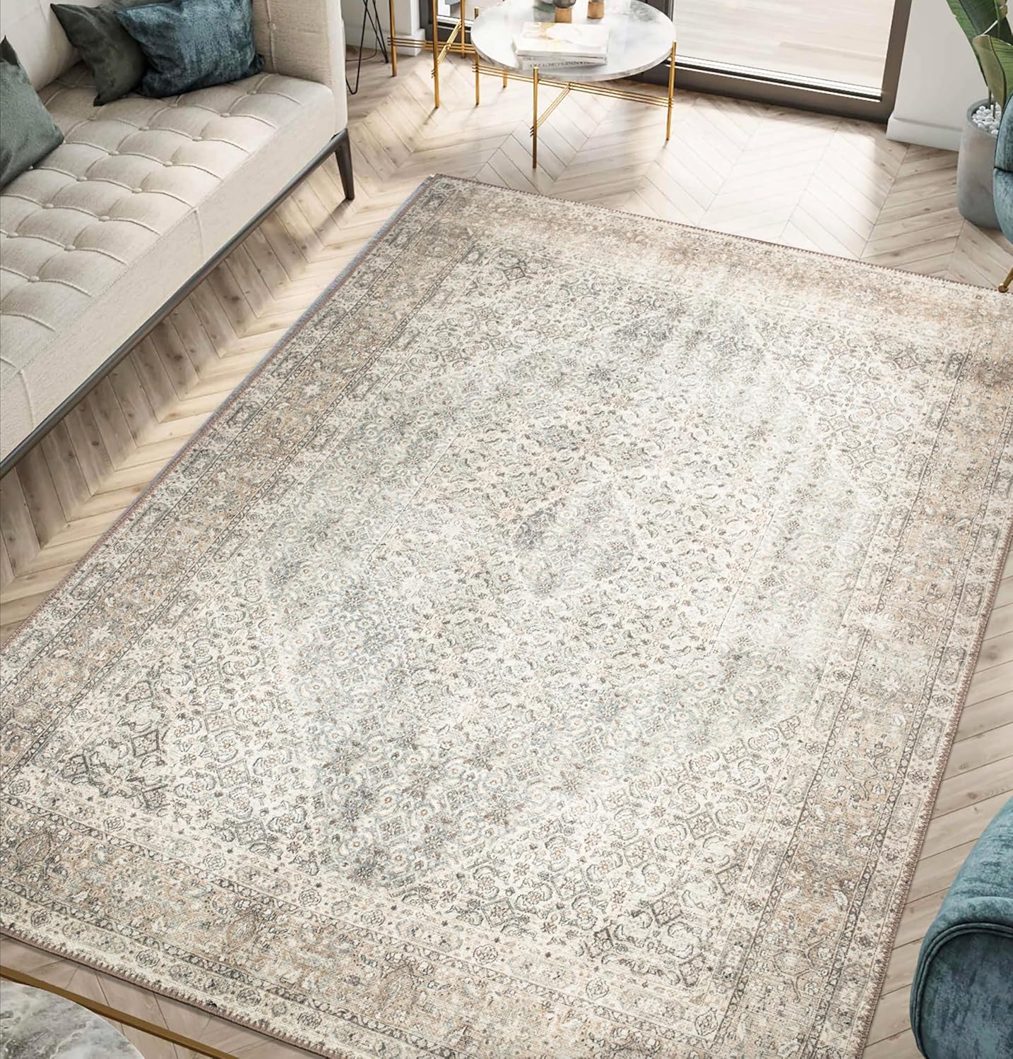 Keen Home Design 3x5 Rug - Vintage Machine Washable Entry Rug