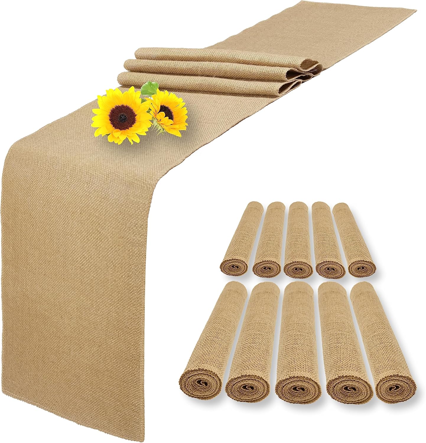 Natural Burlap Table Runners for Rustic Wedding Decor and More