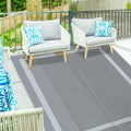 Outdoor Reversible 9x12 FT Patio Rug - Waterproof, Lightweight Mat