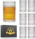 Hobnail Drinking Glasses Set of 6 for Vintage Style Beverages