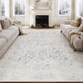 6x9 Living Room Rugs Light Blue Machine Washable Area Rug - Low Pile