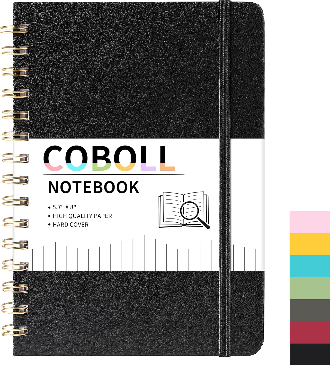 Coboll College Ruled Spiral Notebook - Premium Thick Paper, 8x5.7 Hardcover