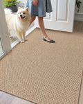 Ultra Thin Indoor Door Mat Non Slip Rubber Backed 36x56 - Khaki