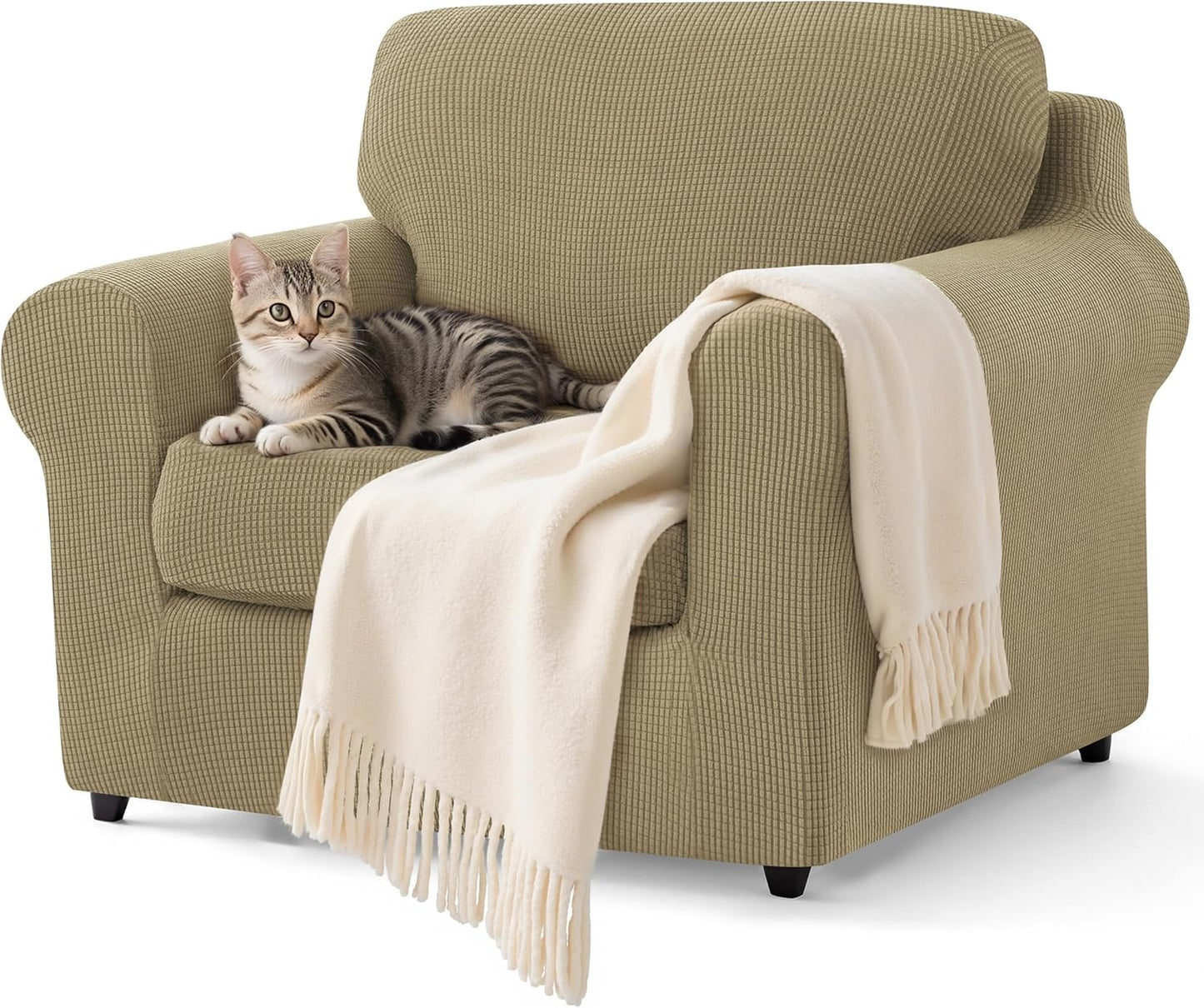 SUBRTEX 3 Pieces Stretch Sofa Slipcover Sets for Oversize Sofa