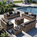 Patio Furniture Sets 12-Piece with 44ft Propane Firepit Table