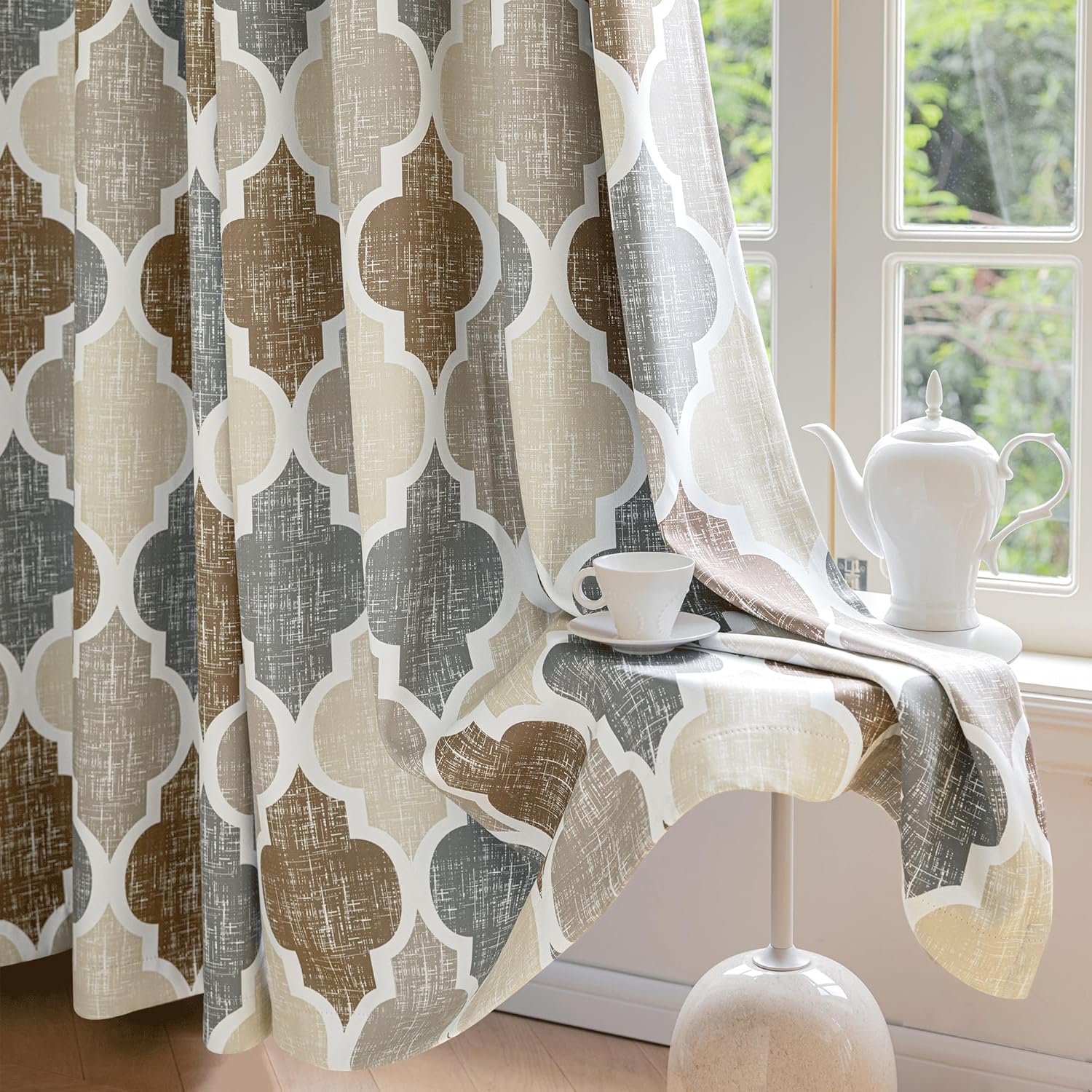 Beauoop 100% Blackout Curtains for Bedroom and Living Room