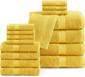 LANE LINEN 100% Mercerized Cotton Towel Set - 16 Piece Hotel-Feel