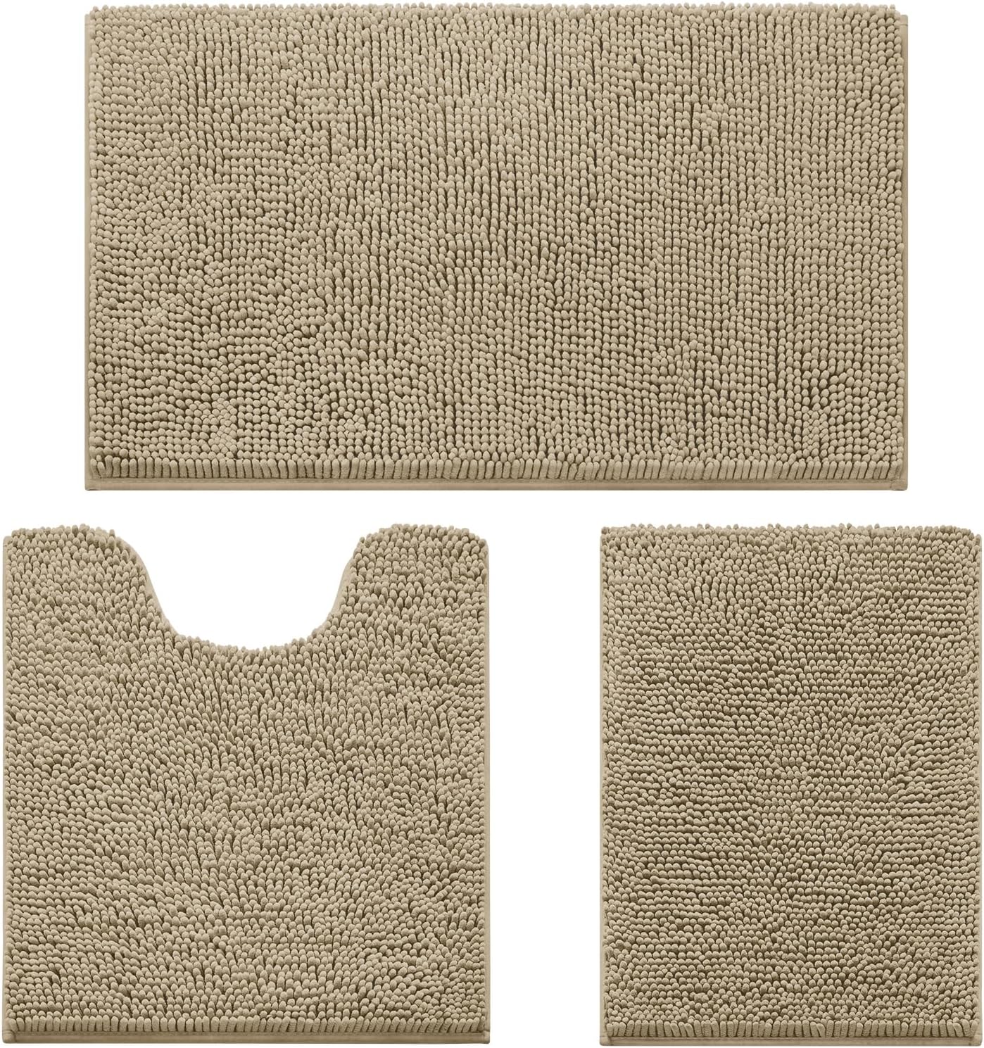 Ultra Soft Non Slip Chenille Bathroom Rugs Set for Home Use