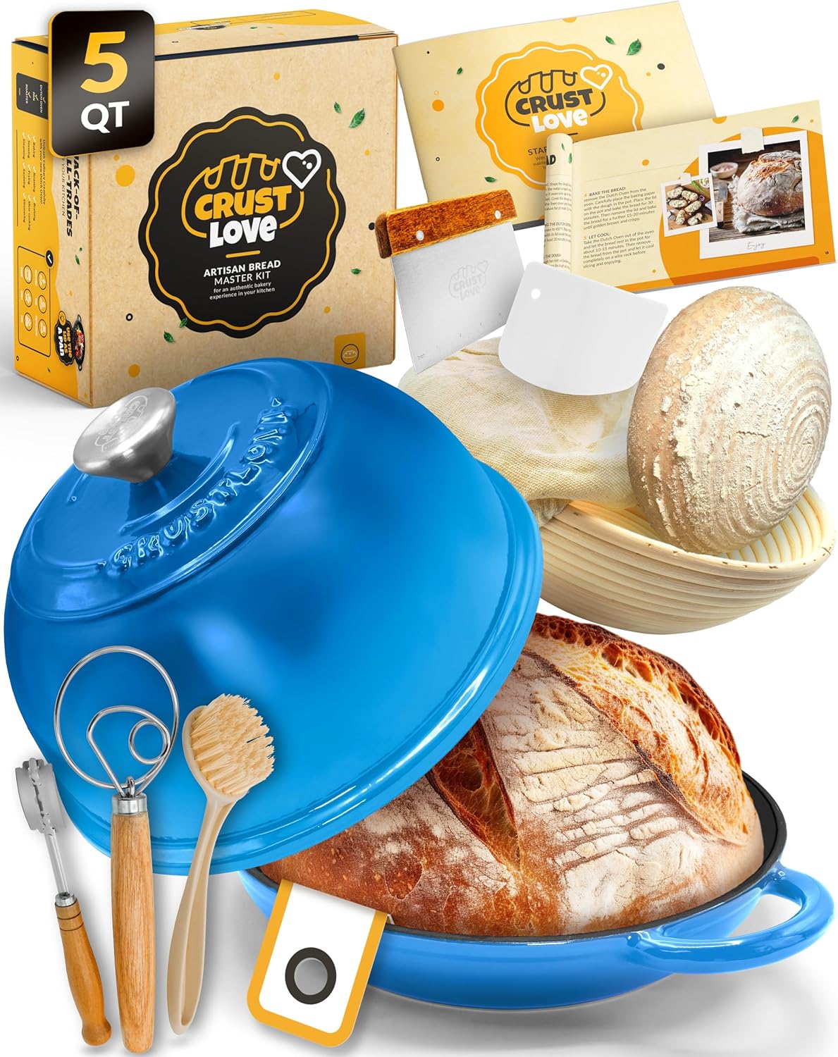 Dutch Oven Bread Baking 5QT Enamel Bread-Dome for Sourdough