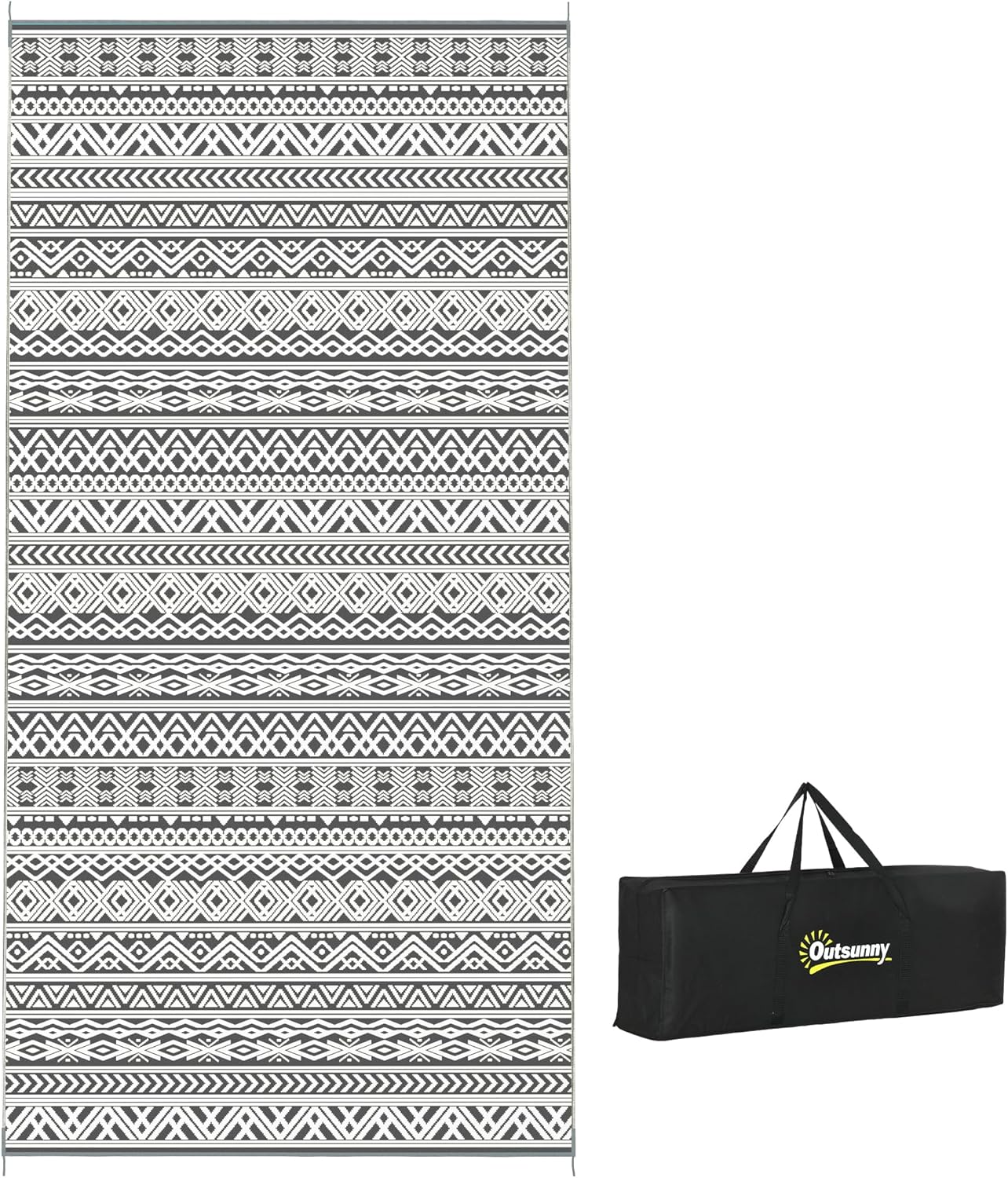 Outsunny Outdoor Rug for Patio: Waterproof & Reversible