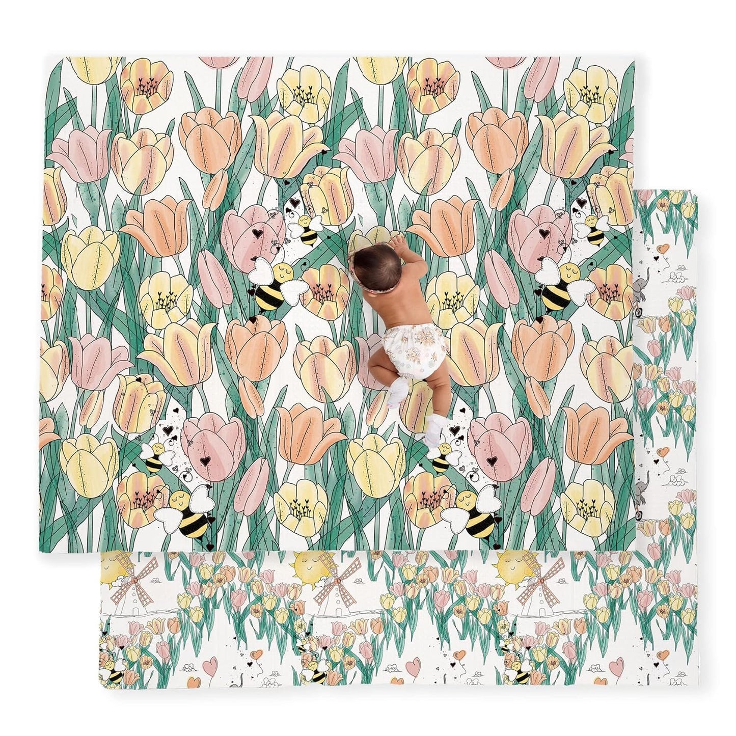 JumpOff Jo Baby Play Mat - Large Waterproof Foam Play Mat