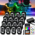 16 Pods Five Sided RGB Rock Lights for Trucks Jeep UTV SUV ATV