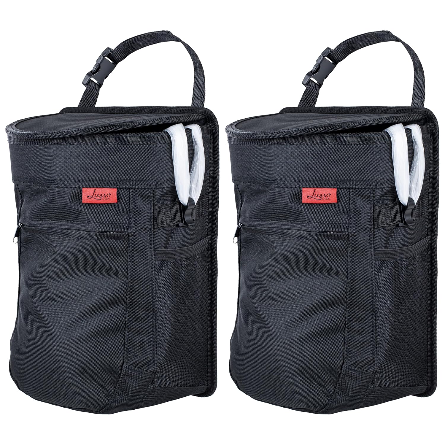 Lusso Gear Spill-Proof Car Trash Can - Odor-Free & Waterproof (2 Pack)