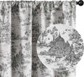 jinchan 95% Blackout Toile Curtains for Bedroom - Thermal Insulated