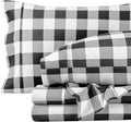 Twin XL Buffalo Plaid Sheet Set - Ultra-Soft Microfiber - Deep Pocket