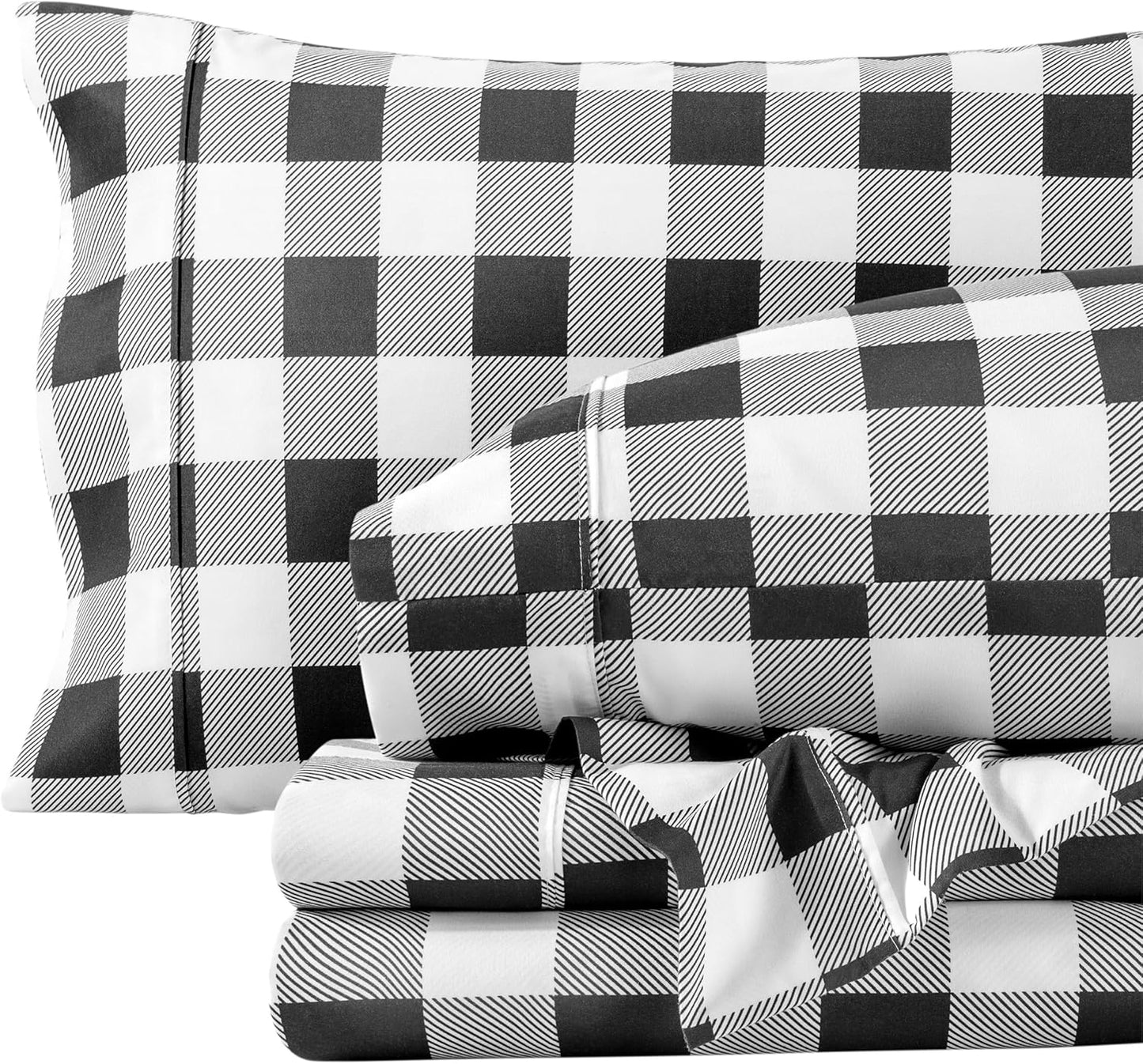 Ultra-Soft Twin XL Sheet Set for College Dorms - Buffalo Plaid