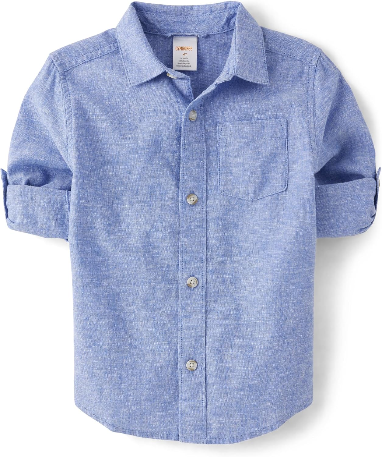 Gymboree Boys Long Sleeve Linen Button Up Shirt for Toddlers
