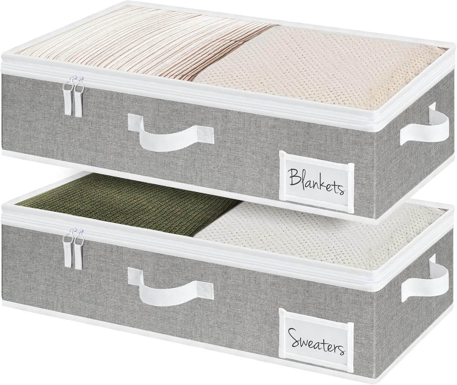Under Bed Storage Containers for Clothes and Blankets, 2 Pack