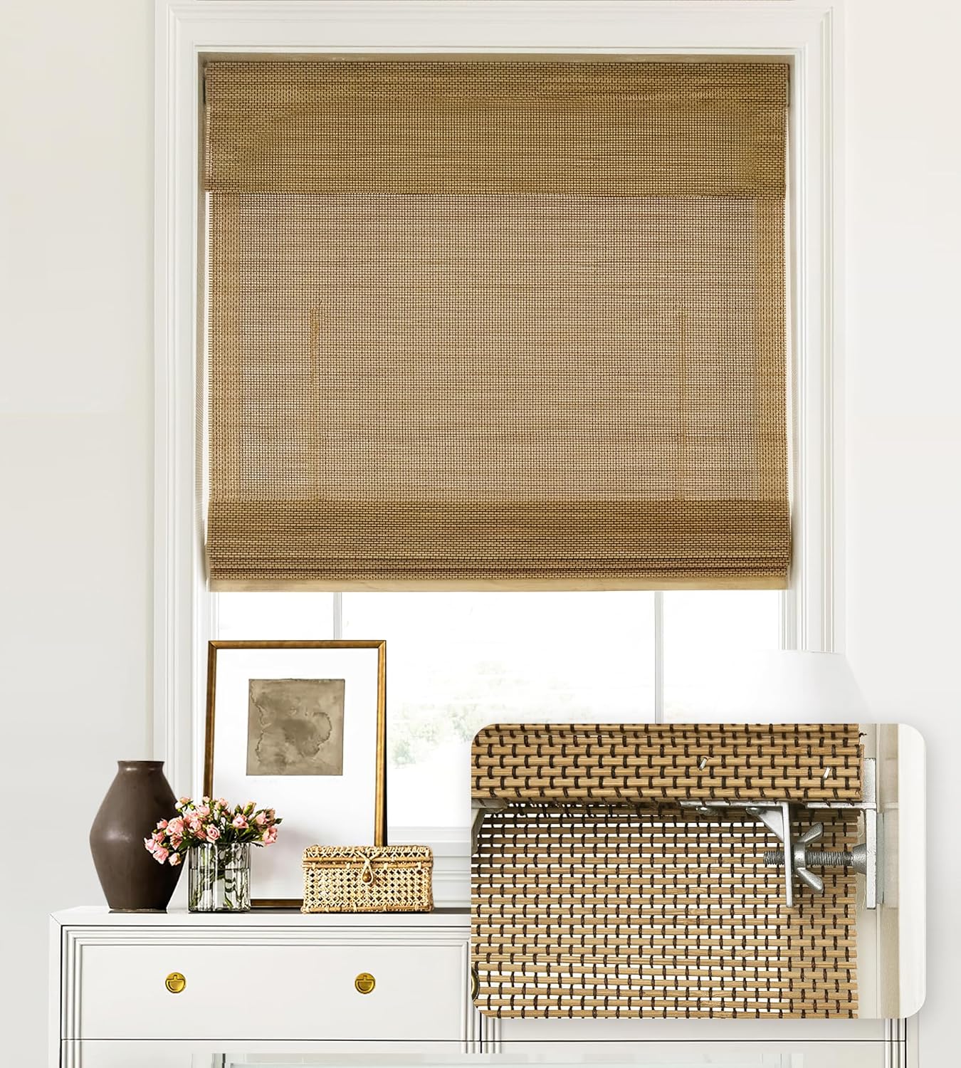 LazBlinds No Tools No Drill Cordless Bamboo Roman Shades Review